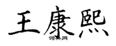 丁謙王康熙楷書個性簽名怎么寫
