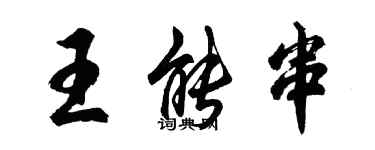 胡問遂王能串列書個性簽名怎么寫