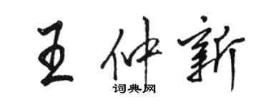 駱恆光王仲新行書個性簽名怎么寫