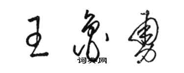 駱恆光王魯勇草書個性簽名怎么寫