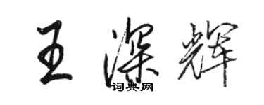 駱恆光王深輝行書個性簽名怎么寫
