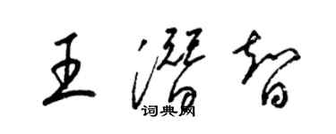 梁錦英王潛智草書個性簽名怎么寫