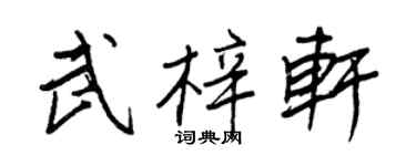 王正良武梓軒行書個性簽名怎么寫