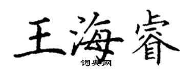 丁謙王海睿楷書個性簽名怎么寫