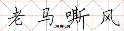 田英章老馬嘶風楷書怎么寫