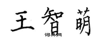 何伯昌王智萌楷書個性簽名怎么寫