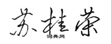 駱恆光蘇桂榮行書個性簽名怎么寫