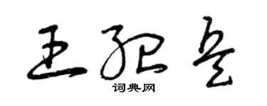 曾慶福王紀兵草書個性簽名怎么寫