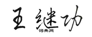 駱恆光王繼功行書個性簽名怎么寫