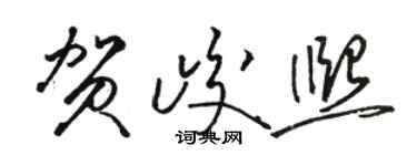 駱恆光賀峻熙草書個性簽名怎么寫