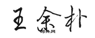 駱恆光王余朴行書個性簽名怎么寫