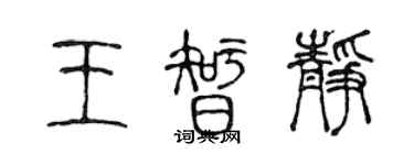 陳聲遠王智靜篆書個性簽名怎么寫