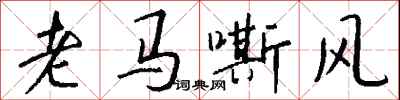 錢沛雲老馬嘶風行書怎么寫