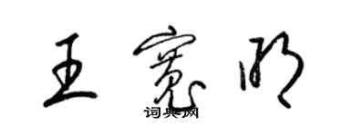 梁錦英王寬明草書個性簽名怎么寫