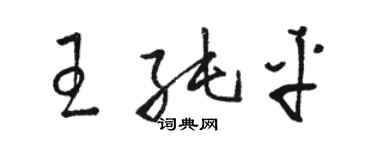 駱恆光王純平草書個性簽名怎么寫