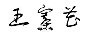 曾慶福王賽花草書個性簽名怎么寫