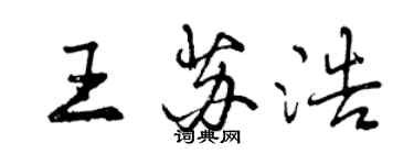 曾慶福王蘇浩行書個性簽名怎么寫