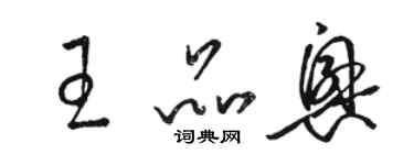 駱恆光王品興草書個性簽名怎么寫