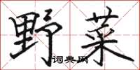駱恆光野菜楷書怎么寫