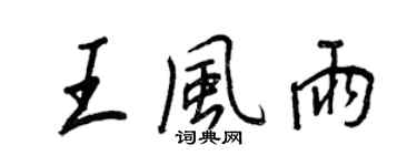 王正良王風雨行書個性簽名怎么寫
