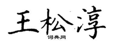 丁謙王松淳楷書個性簽名怎么寫