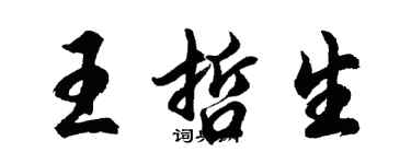 胡問遂王哲生行書個性簽名怎么寫