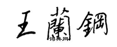 王正良王蘭鋼行書個性簽名怎么寫