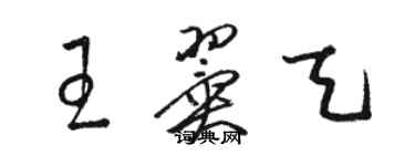 駱恆光王翼天草書個性簽名怎么寫