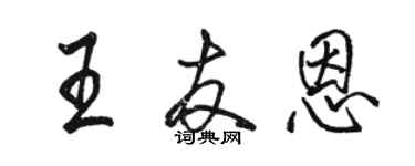 駱恆光王友恩行書個性簽名怎么寫