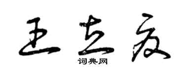 曾慶福王立夏草書個性簽名怎么寫