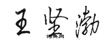 駱恆光王堅渤行書個性簽名怎么寫