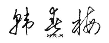 駱恆光韓春梅草書個性簽名怎么寫