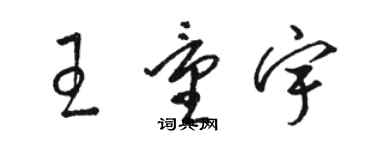 駱恆光王量宇草書個性簽名怎么寫