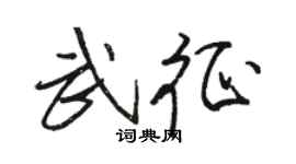 駱恆光武征行書個性簽名怎么寫