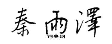 王正良秦雨澤行書個性簽名怎么寫