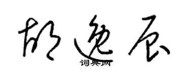 梁錦英胡逸辰草書個性簽名怎么寫