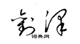 梁錦英劉澤草書個性簽名怎么寫