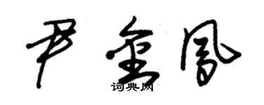 朱錫榮尹金鳳草書個性簽名怎么寫