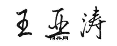 駱恆光王亞濤行書個性簽名怎么寫