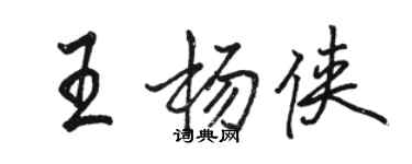 駱恆光王楊俠行書個性簽名怎么寫