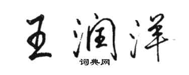 駱恆光王潤洋行書個性簽名怎么寫