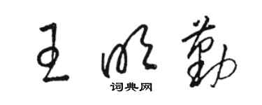 駱恆光王明勤草書個性簽名怎么寫