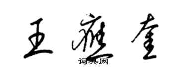 梁錦英王應奎草書個性簽名怎么寫