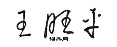 駱恆光王旺平草書個性簽名怎么寫