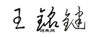 駱恆光王銘鍵草書個性簽名怎么寫