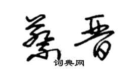 朱錫榮蔡晉草書個性簽名怎么寫