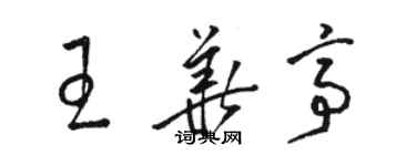 駱恆光王華亭草書個性簽名怎么寫