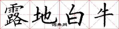 丁謙露地白牛楷書怎么寫