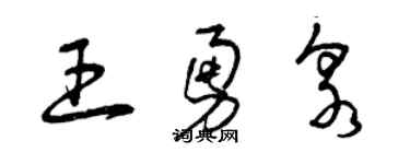 曾慶福王勇泉草書個性簽名怎么寫