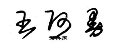 朱錫榮王阿曼草書個性簽名怎么寫